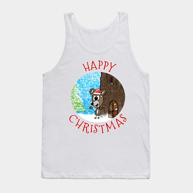 Happy Christmas Mouse Wildlife Xmas 2022 Tank Top by doodlerob